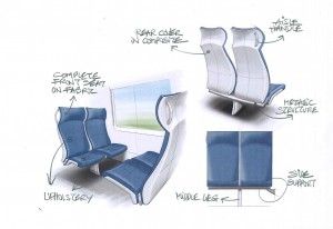High speed train seat sketch