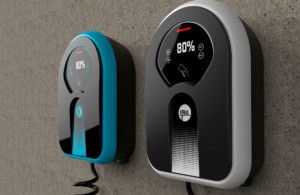 ibil electric car charging device blue and white
